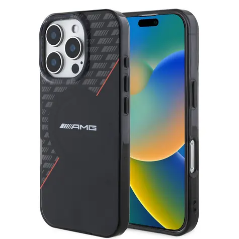 AMG Rhombs MagSafe Zadní Kryt pro Apple iPhone 16 Pro černá/červená
