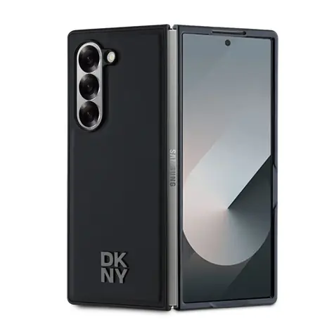 DKNY PU Leather Stack Logo MagSafe Zadní Kryt pro Samsung Galaxy Z Fold 6 černá