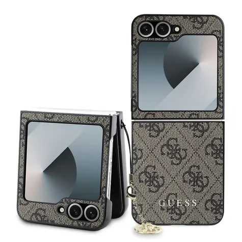 Guess 4G Charm Zadní Kryt pro Samsung Galaxy Z Flip 6 hnědá