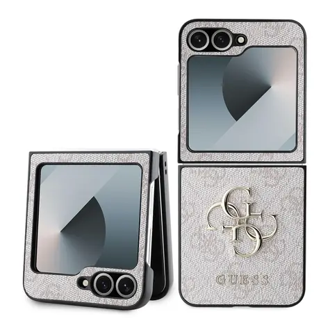 Guess PU 4G Metal Logo Zadní Kryt pro Samsung Galaxy Z Flip 6 růžová
