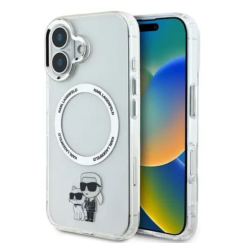 Karl Lagerfeld IML Karl and Choupette MagSafe Zadní Kryt pro Apple iPhone 16 Plus čirá