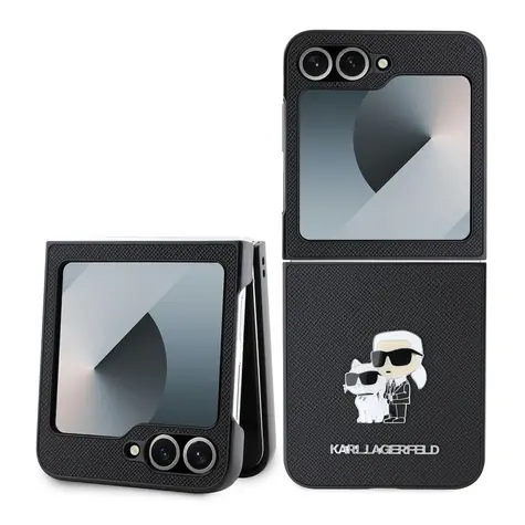 Karl Lagerfeld PU Saffiano Karl and Choupette Zadní Kryt pro Samsung Galaxy Z Flip 6 černá