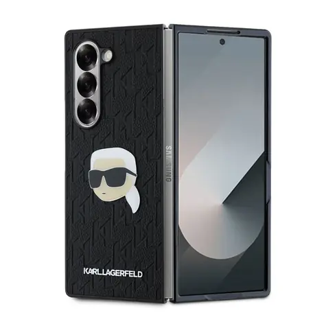 Karl Lagerfeld PU Saffiano Monogram Karl Head Zadní Kryt pro Samsung Galaxy Z Fold 6 černá