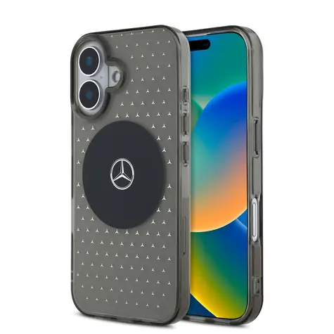 Mercedes PC/TPU Star Pattern MagSafe Zadní Kryt pro Apple iPhone 16 Plus černá