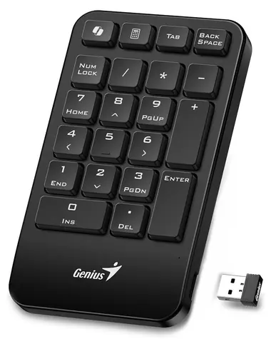 Genius NumPad 1000 černá / Bezdrátová numerická klávesnice / membránová / USB 2.4 GHz / Copilot