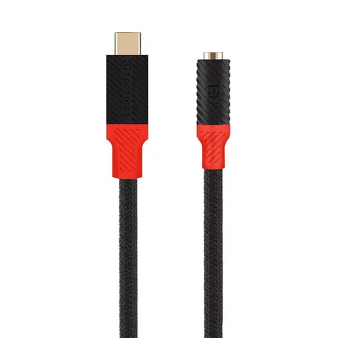 Tactical Pin4Fun Adapter USB-C/Jack 3,5mm 0,1m černá/červená