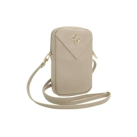 Guess PU Grained 4G Metal Logo Taška na Telefon se Zipem žlutá