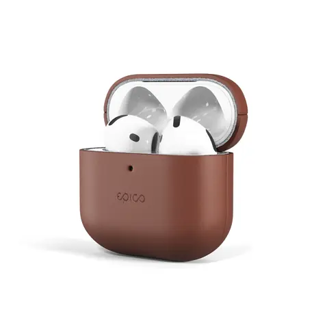 Epico Leather case Ochranné kožené pouzdro pro Apple Airpods 4/4 (ANC) hnědá