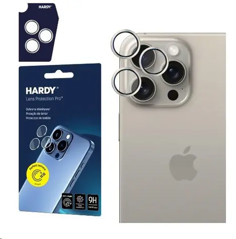 3mk HARDY Lens Protection Pro skla na fotoaparát pro Apple iPhone 15 Pro Max Natural