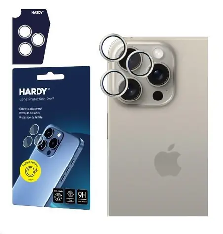 3mk HARDY Lens Protection Pro skla na fotoaparát pro Apple iPhone 15 Pro Natural