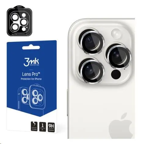 3mk Lens Protection Pro sklo na fotoaparát pro Apple iPhone 16 Pro/16 Pro Max Black