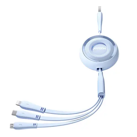 Joyroom S-A40 Nabíjecí kabel 3v1 USB-A (M) - USB-C + MicroUSB + Lightning (M) 3.5A 1m modrá 