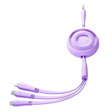 Joyroom S-A40 Nabíjecí kabel 3v1 USB-A (M) - USB-C + MicroUSB + Lightning (M) 3.5A 1m fialová
