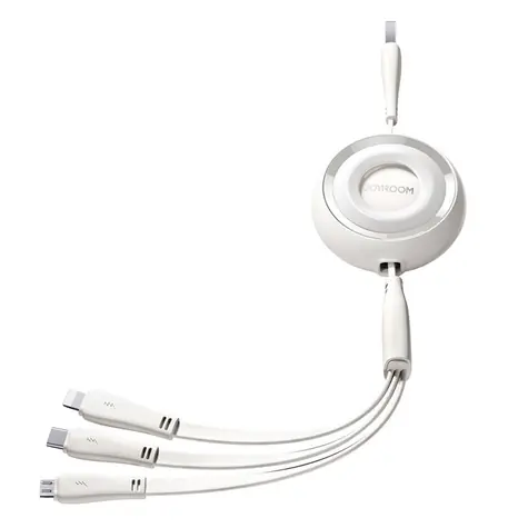 Joyroom S-A40 Nabíjecí kabel 3v1 USB-A (M) - USB-C + MicroUSB + Lightning (M) 3.5A 1m bílá