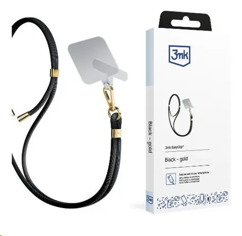 3mk EasyClip šňůrka na telefon Black (gold)