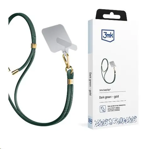 3mk EasyClip šňůrka na telefon Dark Green (gold)