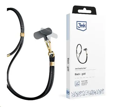 3mk EasyClip šňůrka na telefon Elite Black (gold)