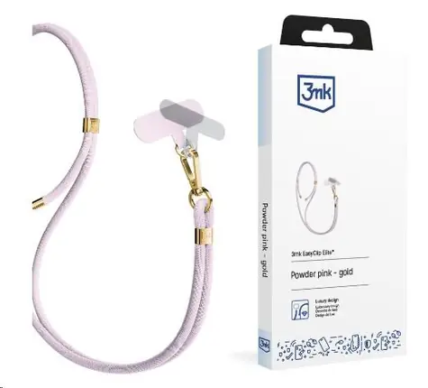 3mk EasyClip šňůrka na telefon Elite Powder Pink (gold)