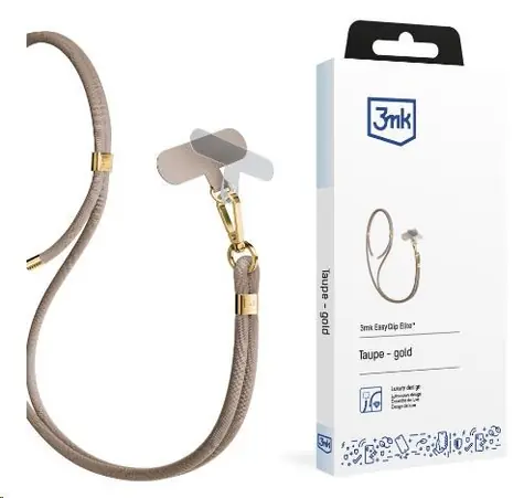 3mk EasyClip šňůrka na telefon Elite Taupe (gold)