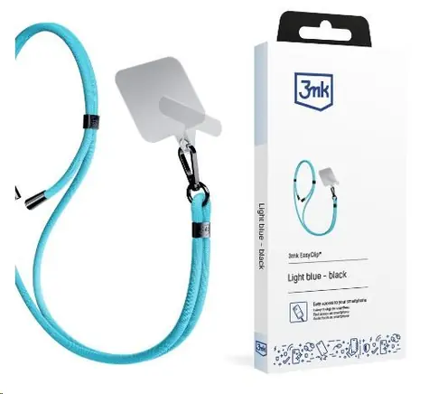 3mk EasyClip šňůrka na telefon Light Blue (black)