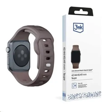 3mk Silicone Watch Strap pro Apple 42/44/45/49 mm Taupe