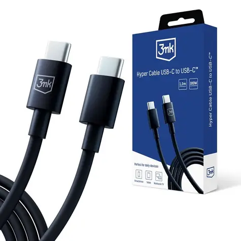 3mk datový kabel - Hyper Cable C to C 100W 1.2m černá