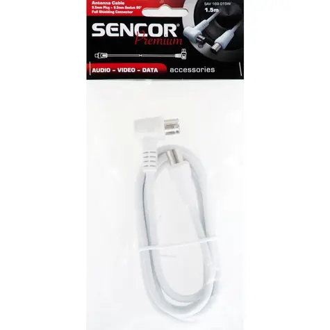 SENCOR SAV 169-015W anténní koaxiální kabel M-F 90° 1.5m