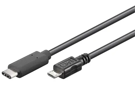 PremiumCord Kabel USB C samec - USB 2.0 konektor Micro-B samec 0.6m černá