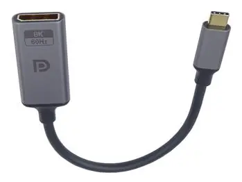 PremiumCord adaptér USB-C na DisplayPort DP1.4 samec-samice 8K@60Hz a 4k@120Hz 20cm