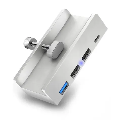 CONNECT IT USB DeskHub 4v1 na desku stolu stříbrná
