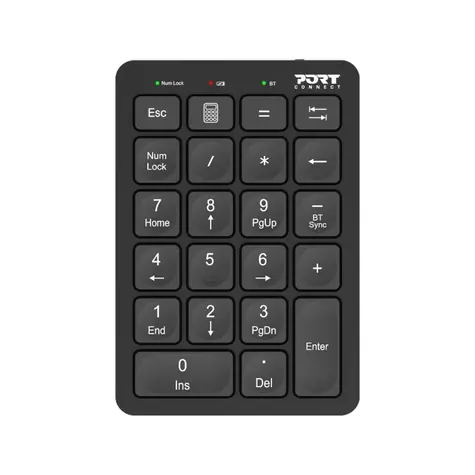 PORT CONNECT Bluetooth Rechargeable Keypad černá / Bezdrátová dobíjecí numerická klávesnice 