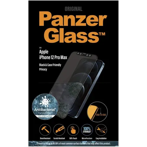 PanzerGlass Tvrzené sklo Case Friendly Privacy AB pro Apple iPhone 12 Pro Max černá