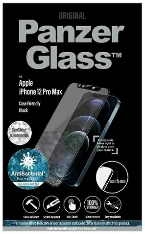 PanzerGlass Tvrzené sklo Case Friendly CamSlider Swarovski AB pro Apple iPhone 12 Pro Max černá