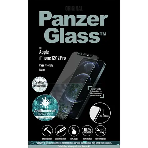 PanzerGlass Tvrzené sklo Case Friendly CamSlider Swarovski AB pro Apple iPhone 12/12 Pro černá