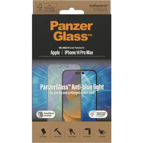 PanzerGlass Tvrzené sklo UWF Anti-Bluelight AB s aplikátorem pro Apple iPhone 14 Pro Max černá