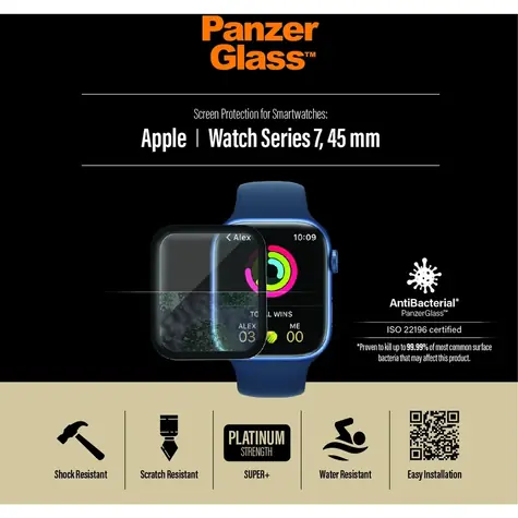 PanzerGlass Tvrzené sklo AB pro Apple Watch 7 45 mm černá