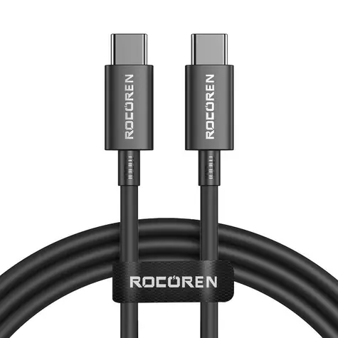 Rocoren Rychlonabíjecí kabel USB-C (M) - USB-C (M) Simples Series 100W 1m černá
