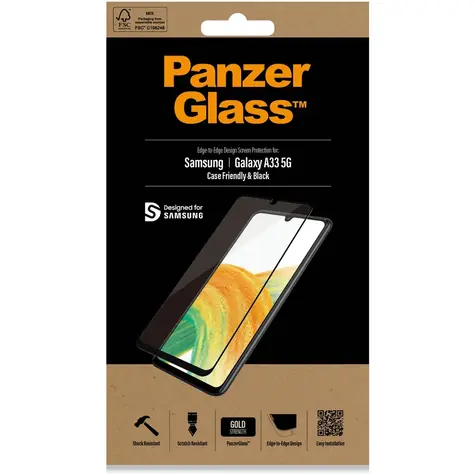 PanzerGlass Tvrzené sklo Case Friendly pro Samsung Galaxy A33 5G černá