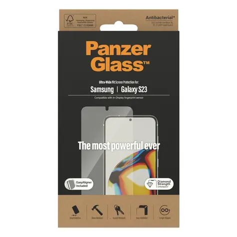 PanzerGlass Tvrzené sklo UWF AB FP wA pro Samsung Galaxy S23 čirá