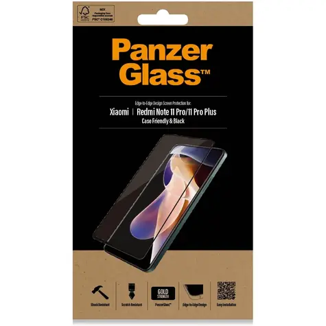 PanzerGlass Tvrzené sklo Case Friendly pro Xiaomi Redmi Note 11 Pro/11 Pro Plus černá