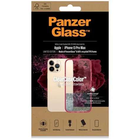 PanzerGlass Pouzdro ClearCaseColor AB pro Apple iPhone 13 Pro Max strawberry