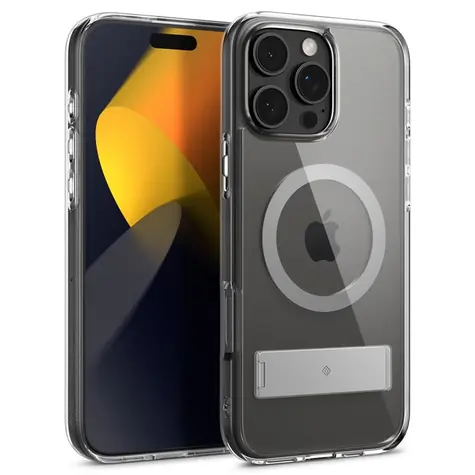 Spigen Caseology Capella MagSafe Kickstand ochranný kryt pro Apple iPhone 16 Pro clear gray