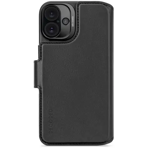 Decoded Leather Detachable Wallet odnímatelné kožené pouzdro pro Apple iPhone 16 Plus černá