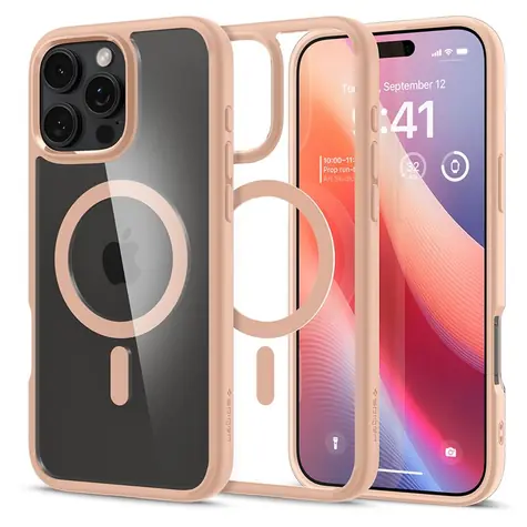 Spigen Ultra Hybrid MagSafe ochranný kryt pro Apple iPhone 16 Pro Max rose titanium