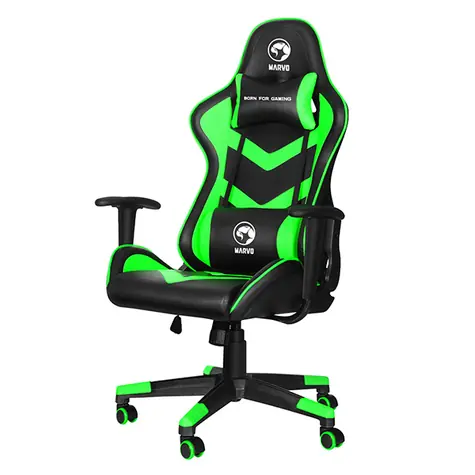 Marvo CH-106 zelená / herní křeslo / 129-139cm / ergonomické / sklopné až do úhlu 90° / syntetická kůže / 150 kg