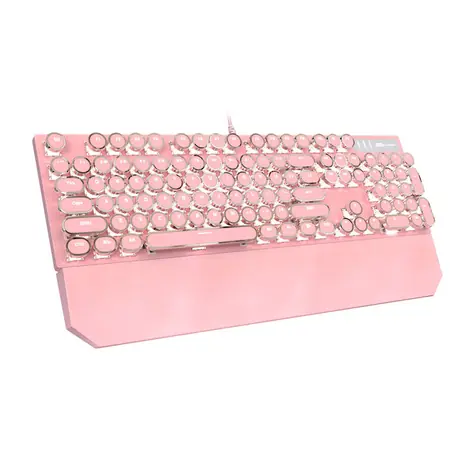 MageGee MK-STORM růžová / Mechanická klávesnice / US layout / kabel USB-A / RGB podsvícení 