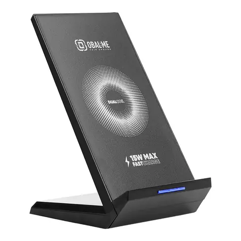OBAL:ME StandCharger Bezdrátový Nabíjecí Stojánek na Stůl 15W černá