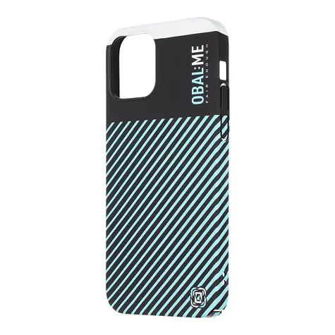 OBAL:ME Flossy Stripes Kryt pro Apple iPhone 12/12 Pro černá/světle modrá