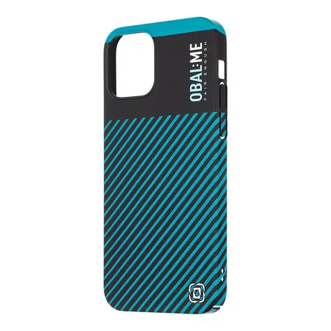 OBAL:ME Flossy Stripes Kryt pro Apple iPhone 12/12 Pro černá/tyrkys