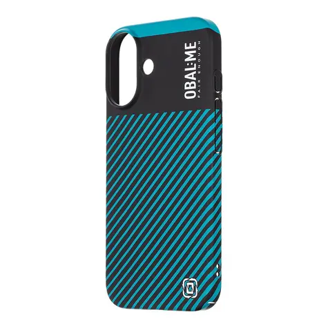 OBAL:ME Flossy Stripes Kryt pro Apple iPhone 16 černá/tyrkys
